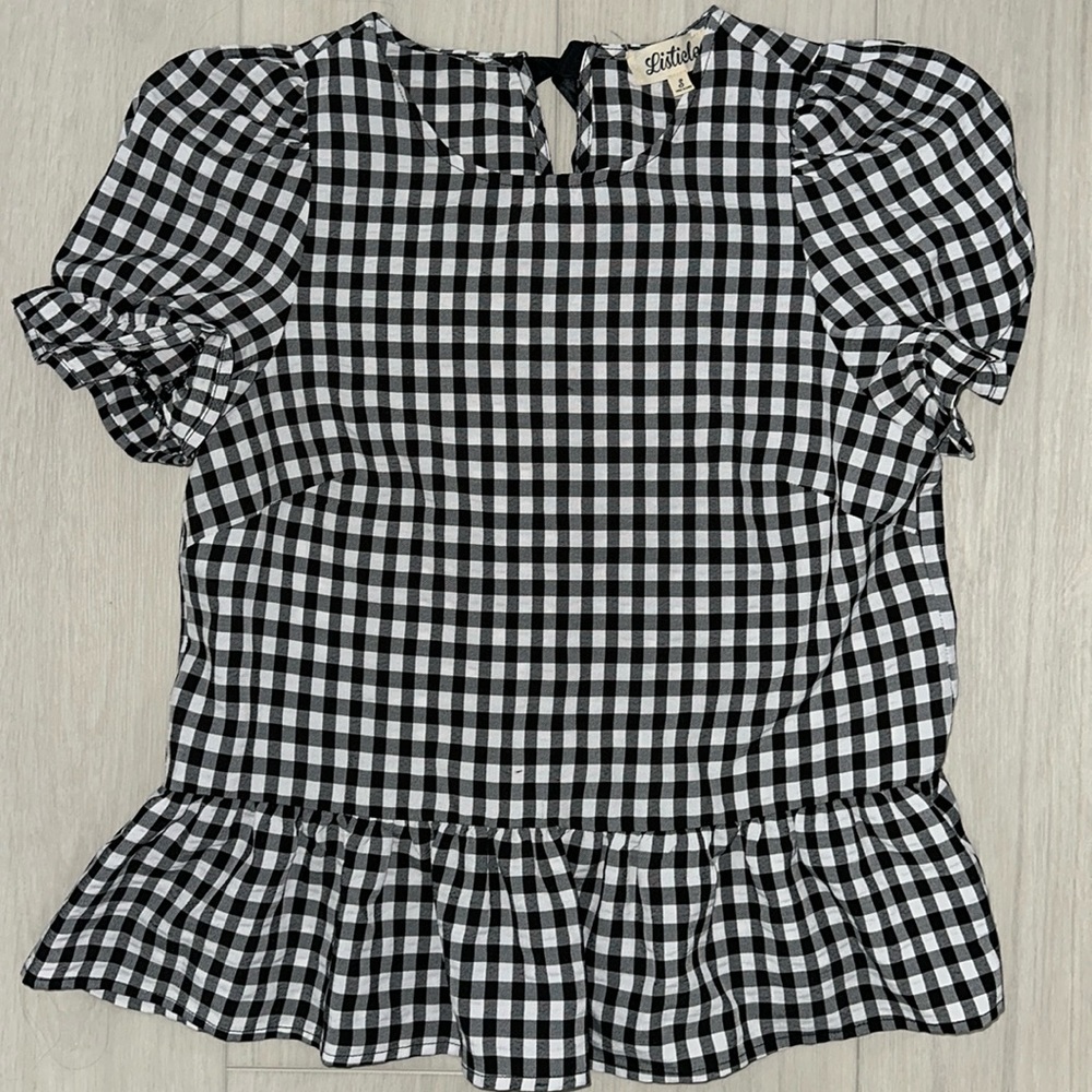 Buffalo Plaid Ruffled Top